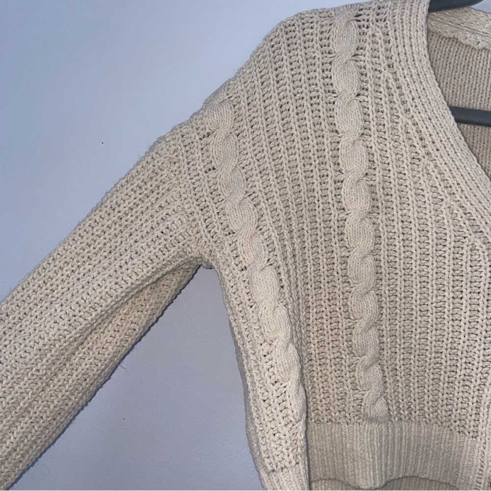 Cream Knit Button Up Sweater - Picture 4 of 8